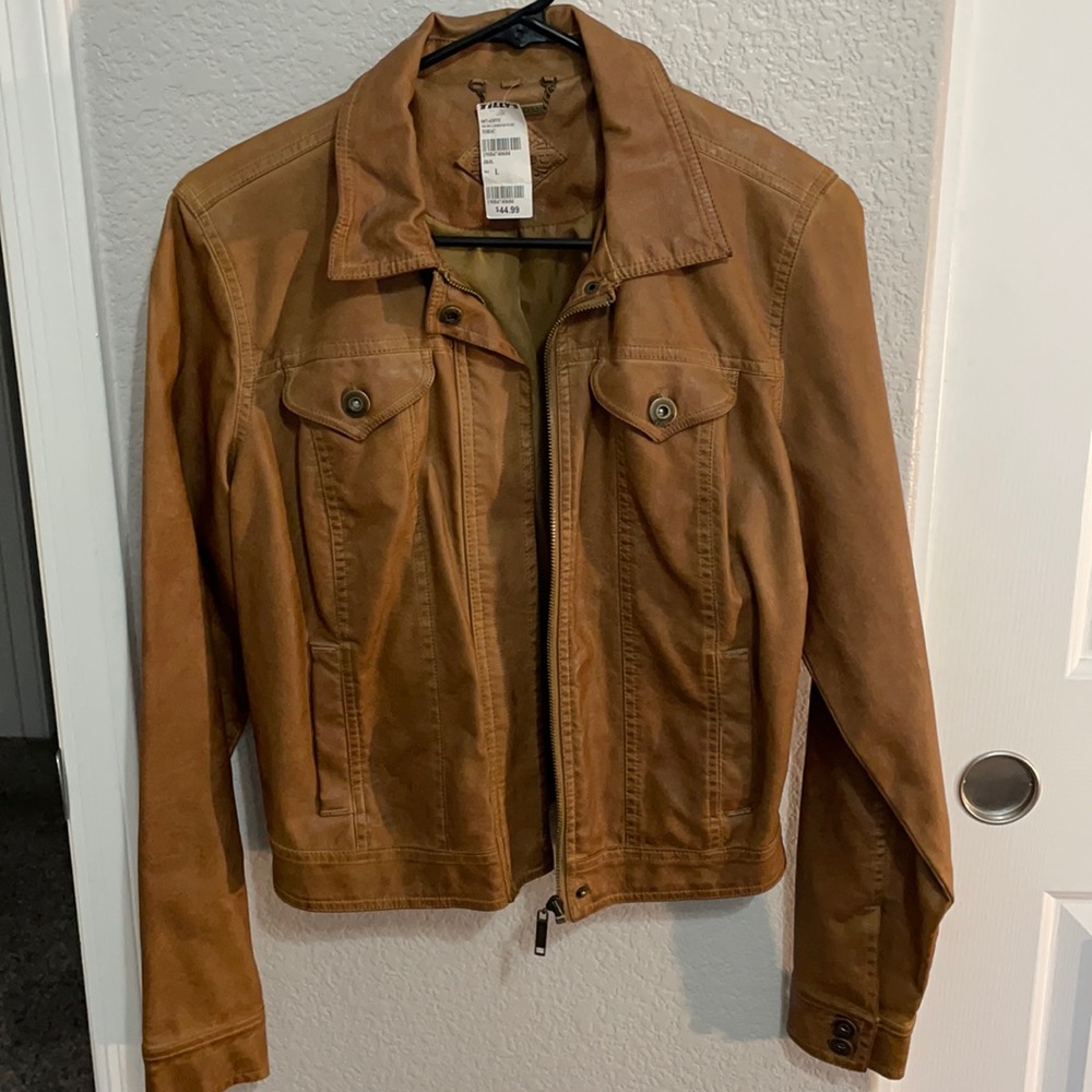 Brown Leather Jacket: Women’s Large